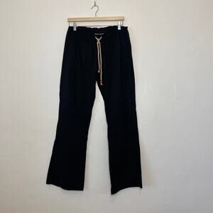 Santiki – Black Cotton Wide Leg Drawstring Pants